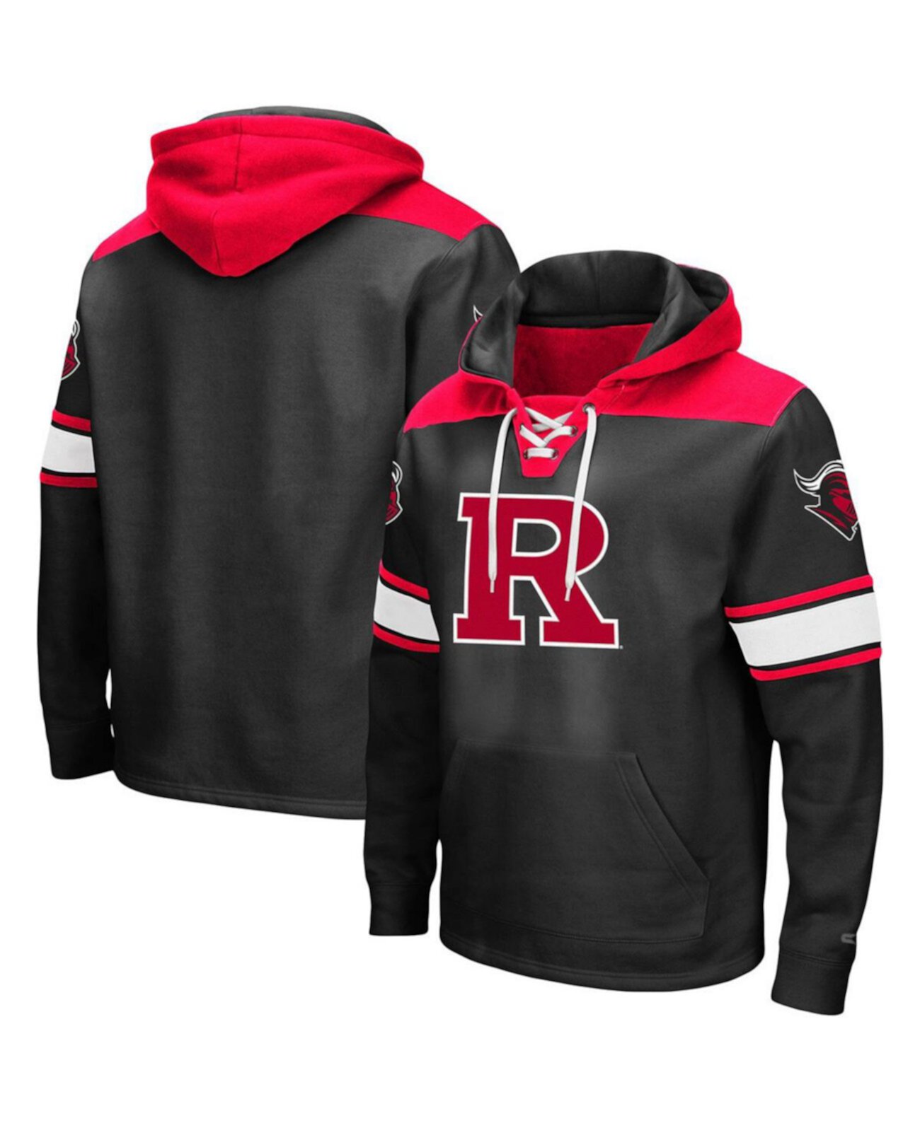 Мужской черный пуловер с капюшоном и логотипом Rutgers Scarlet Knights 2.0 на шнуровке Colosseum