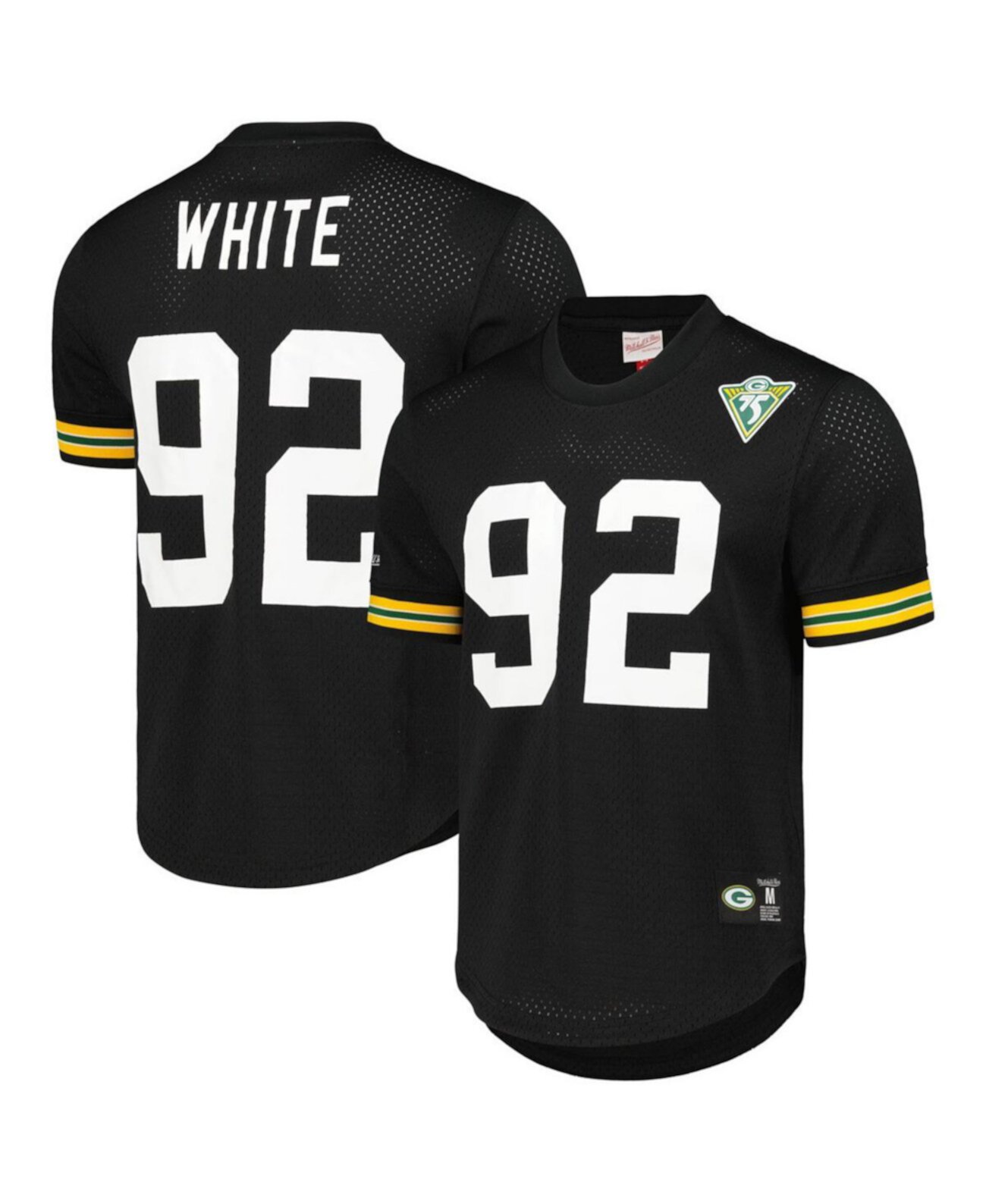 Мужское Джерси Mitchell & Ness Reggie White Черное Зелёной Бэй Пэкерс Mitchell & Ness