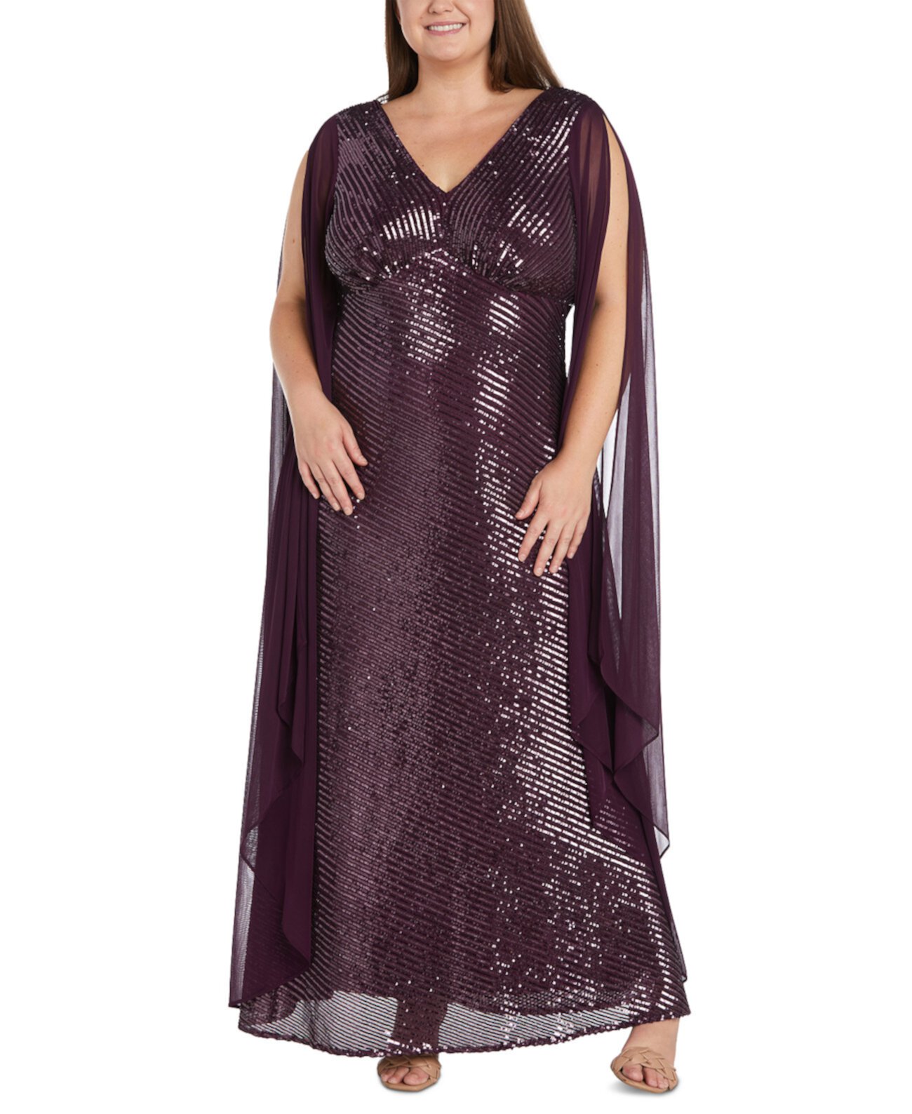 Платье-накидка больших размеров с пайетками Nightway