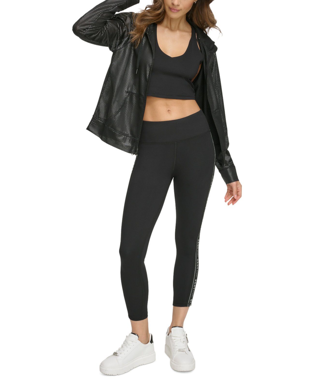 Women's High-Waist Logo Tape Leggings DKNY