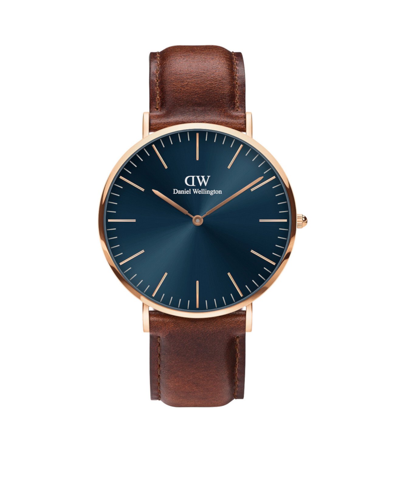 Мужские классические коричневые кожаные часы Saint Mawes 40 мм Daniel Wellington