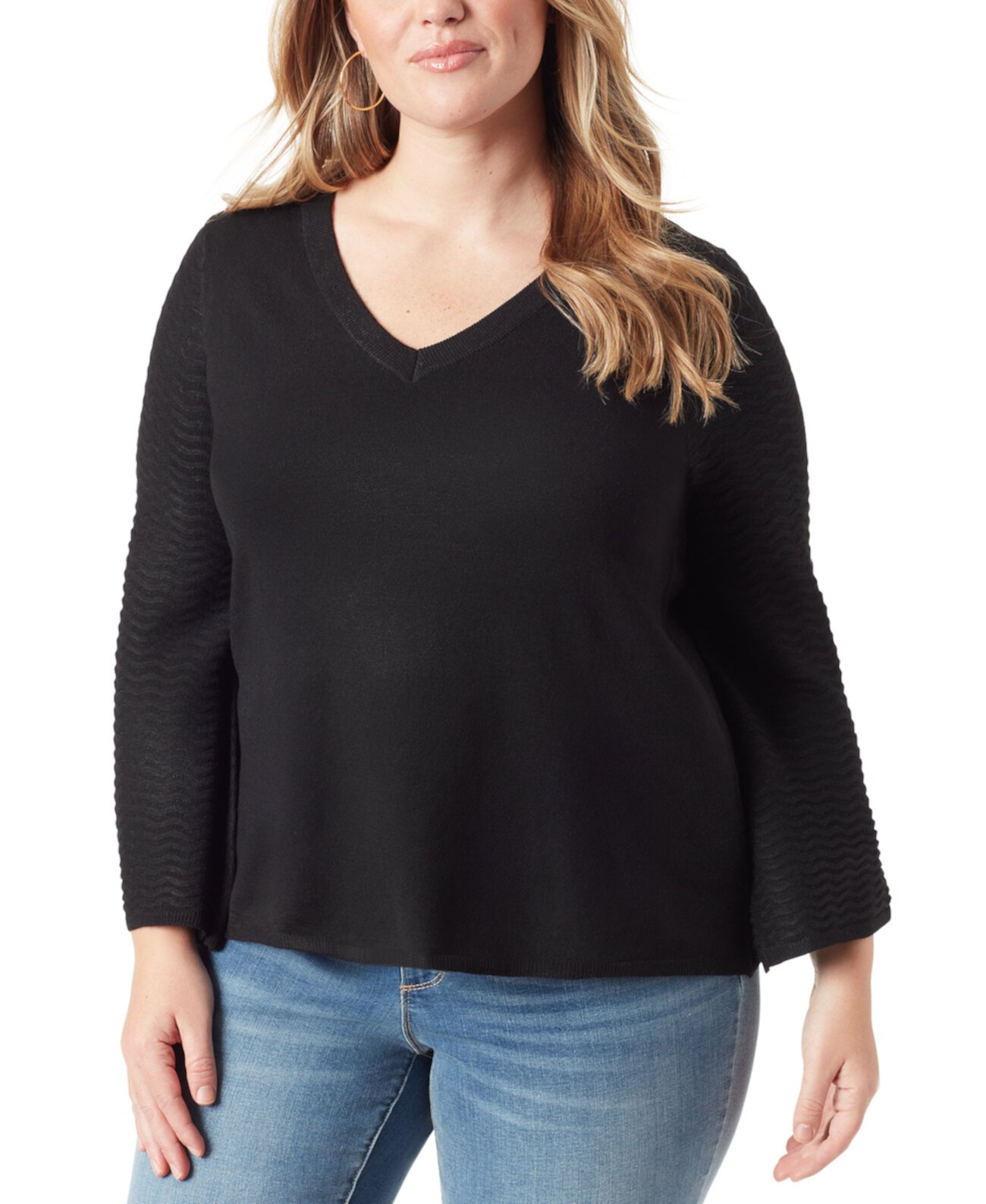 Модный свитер больших размеров Marietta с расклешенными рукавами Jessica Simpson