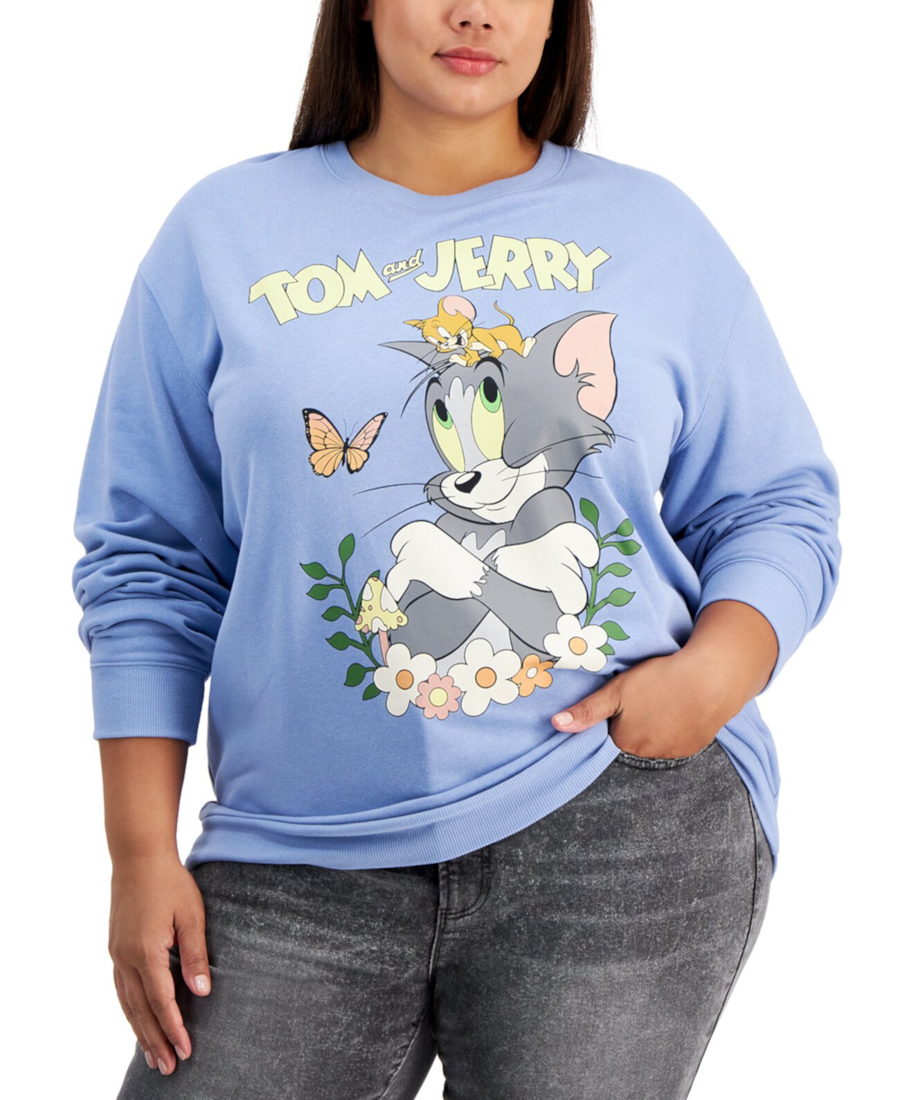 Модный весенний свитшот с рисунком Tom And Jerry больших размеров Love Tribe