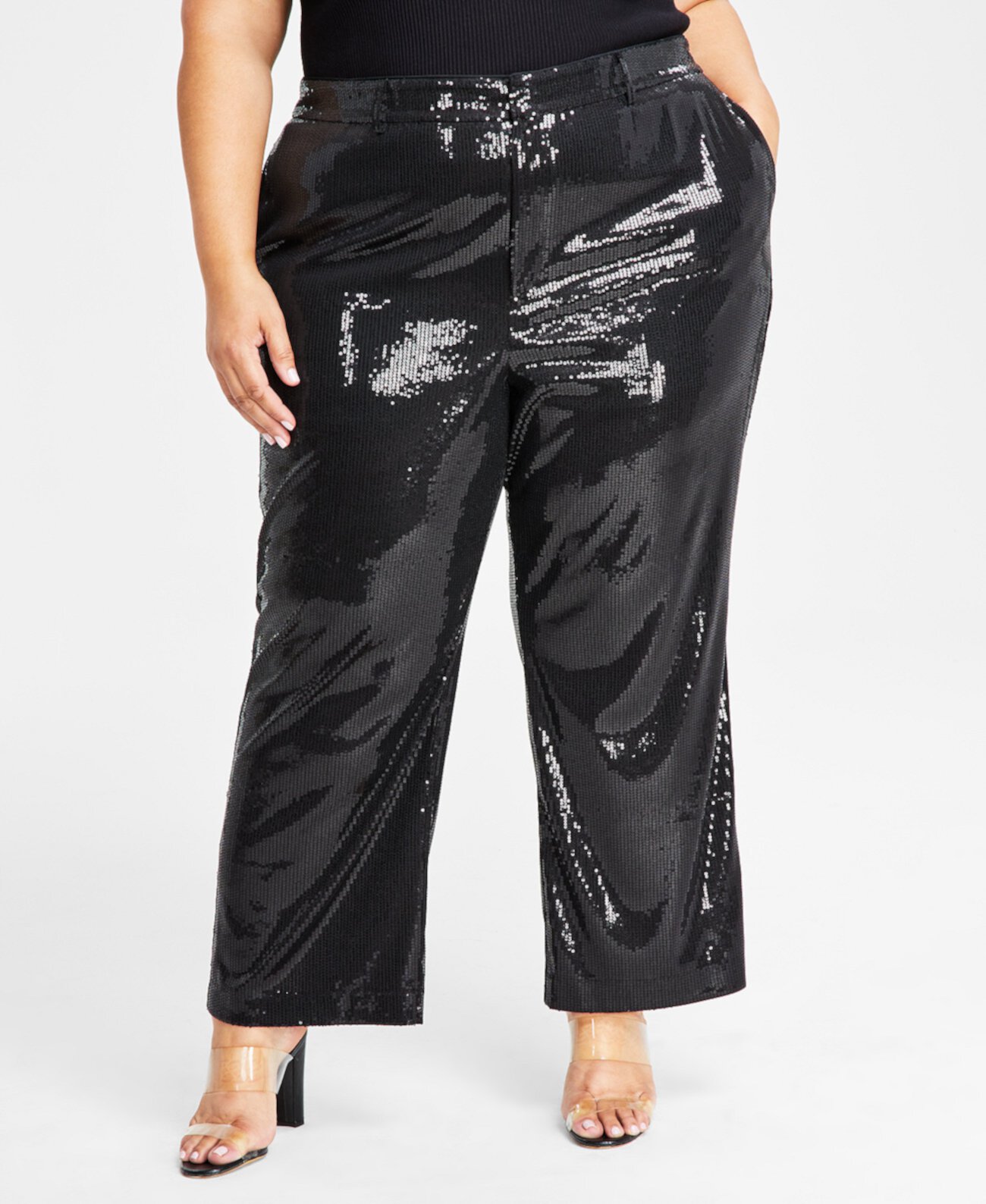 Модные широкие брюки больших размеров с блестками Nina Parker