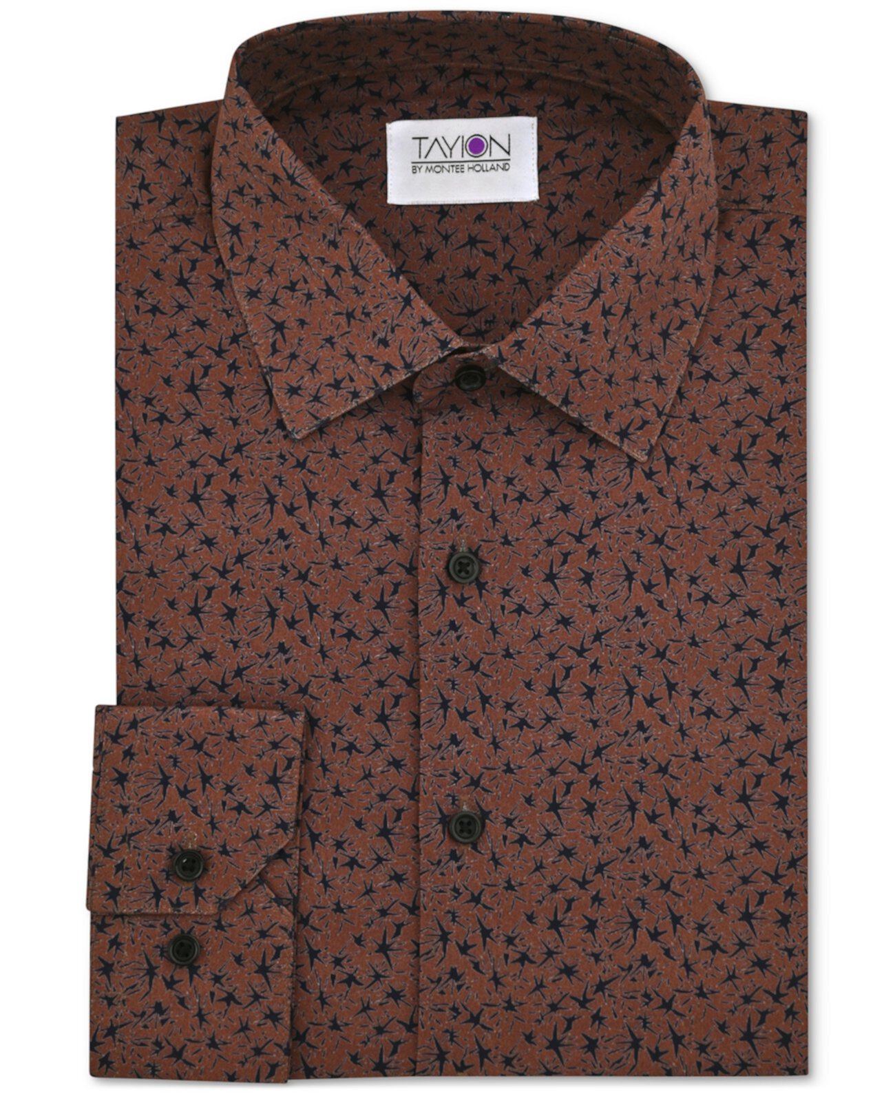 Мужская классическая рубашка приталенного кроя с мини-цветочным принтом Tayion Collection
