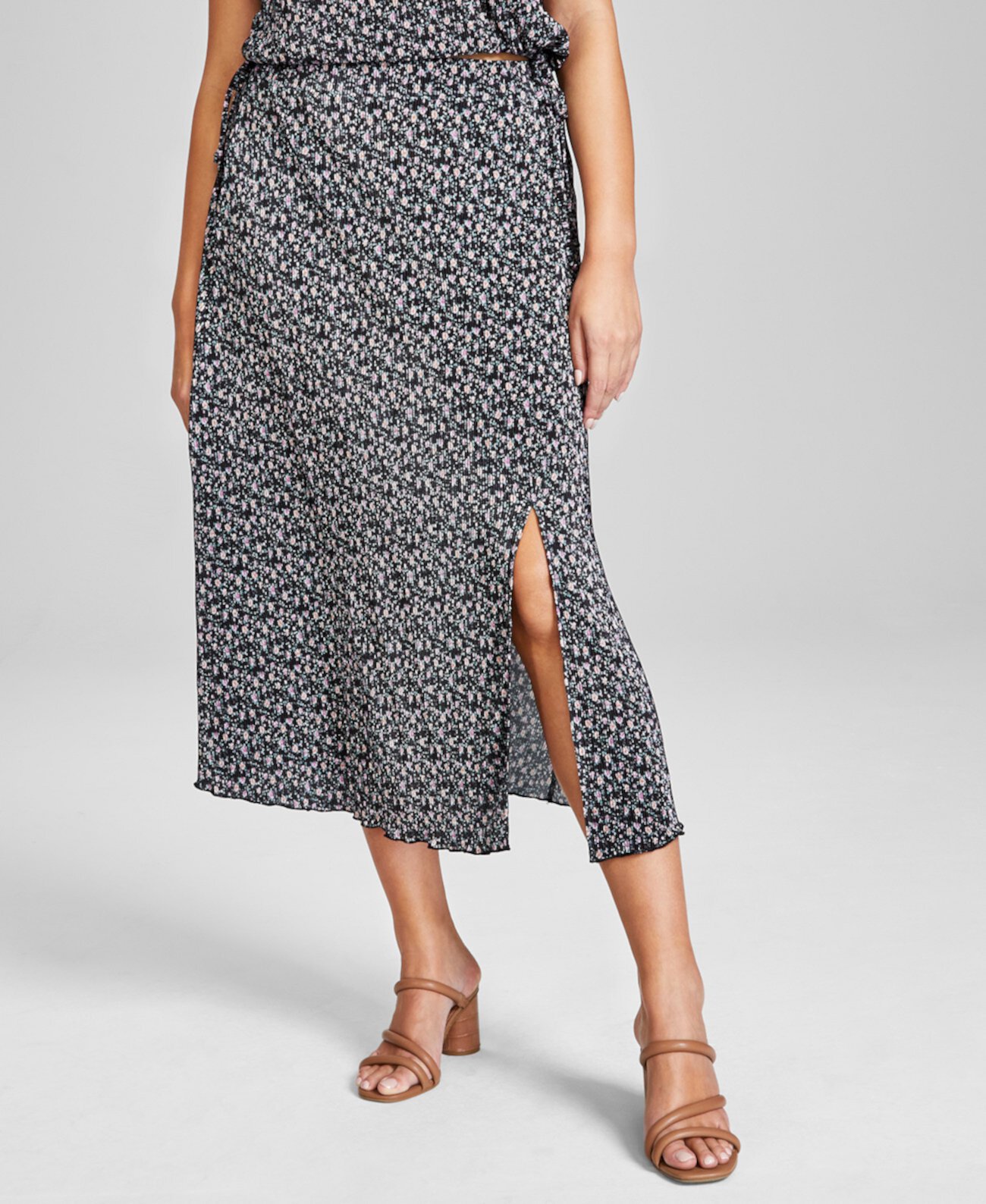 Женская плиссированная юбка-миди с цветочным принтом, созданная для Macy's And Now This