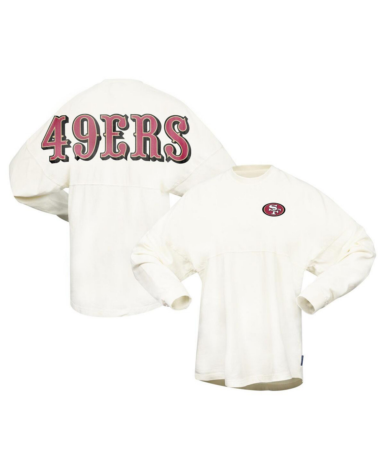 Женская кремовая футболка San Francisco 49ers Wordmark Spirit Jersey