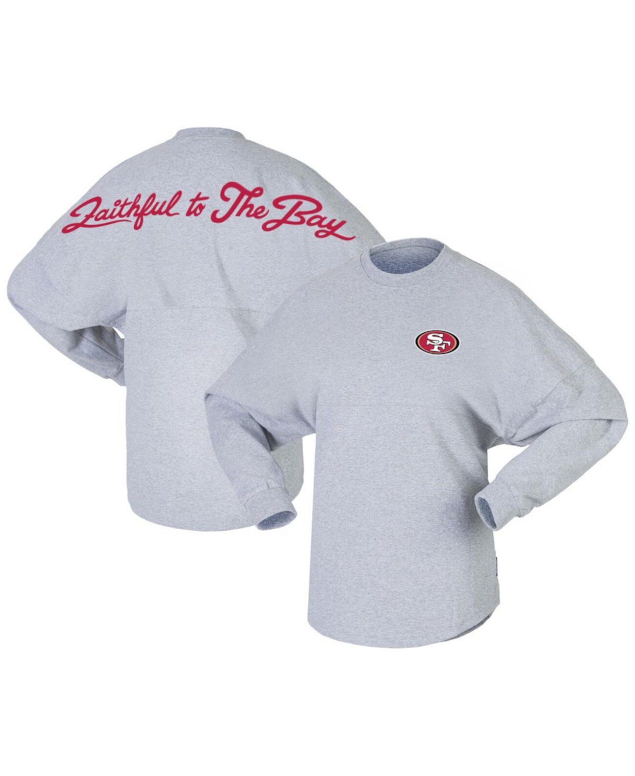 Женская футболка Heather Grey San Francisco 49ers Faithful To The Bay Spirit Jersey