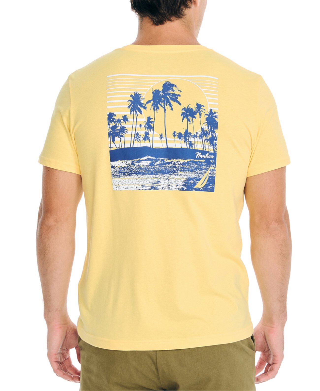 Мужская хлопковая футболка с логотипом и принтом Пальма Nautica Nautica