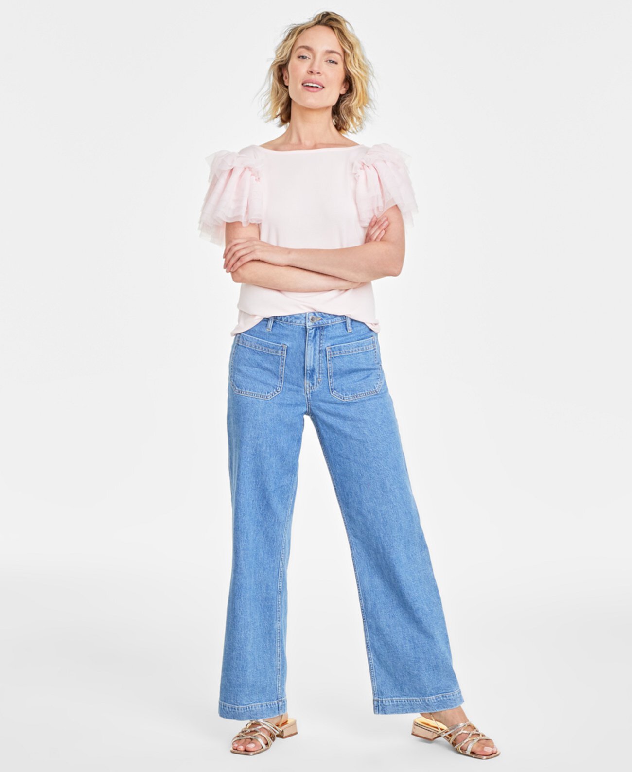 Женские широкие джинсы с накладными карманами, созданные для Macy's