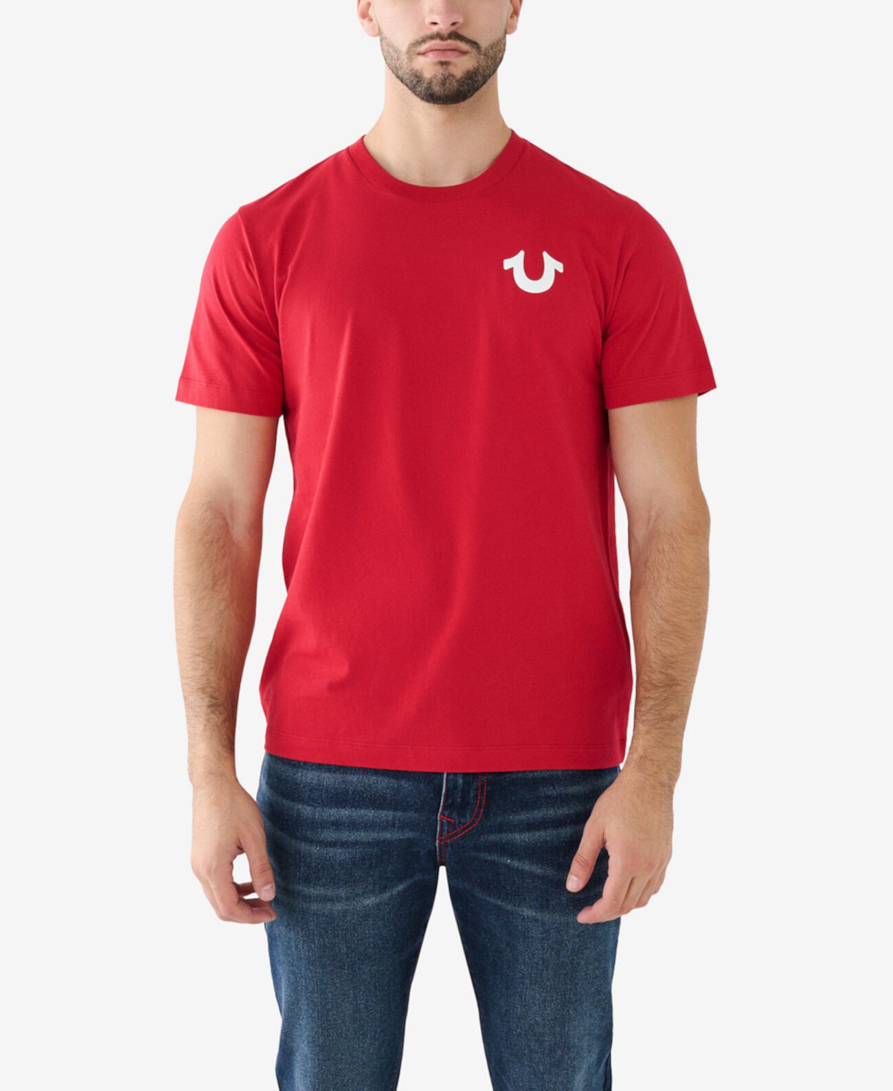 Мужская футболка с короткими рукавами в форме подковы True Religion