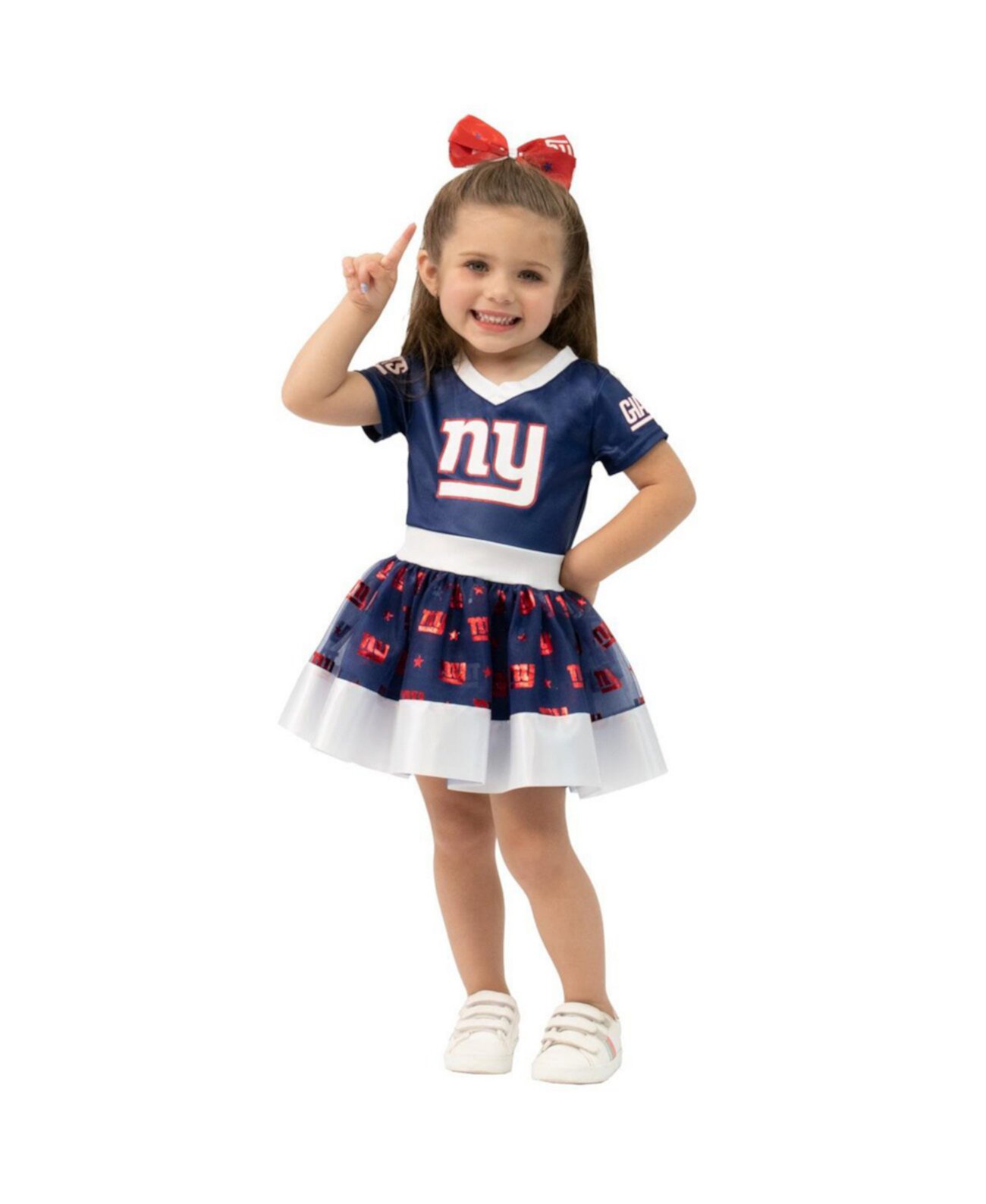 Королевский костюм-пачка New York Giants для маленьких девочек с v-образным вырезом и задней дверью Game Day Jerry Leigh