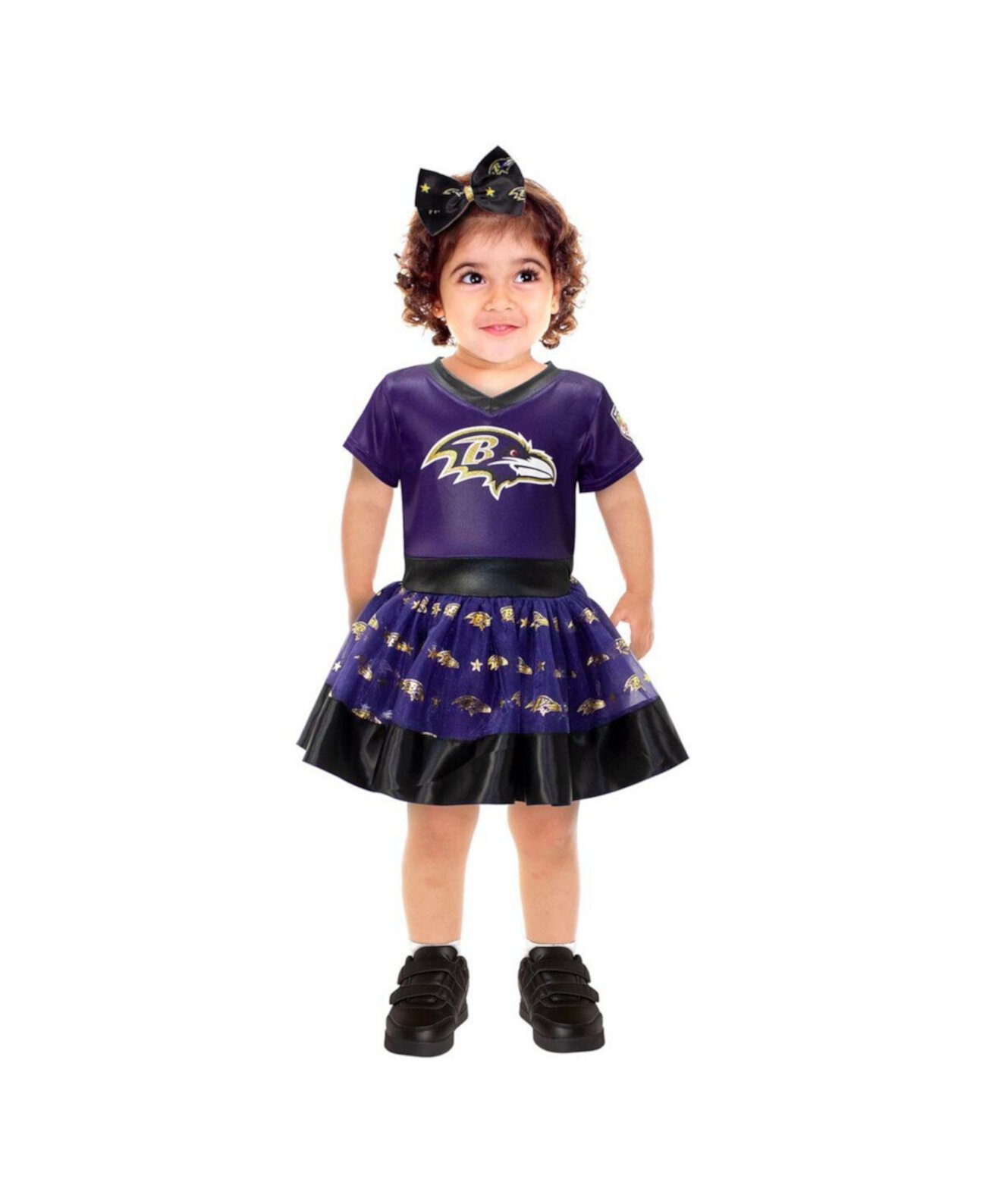 Фиолетовый костюм-пачка Baltimore Ravens для маленьких девочек с v-образным вырезом и задней дверью Game Day Jerry Leigh