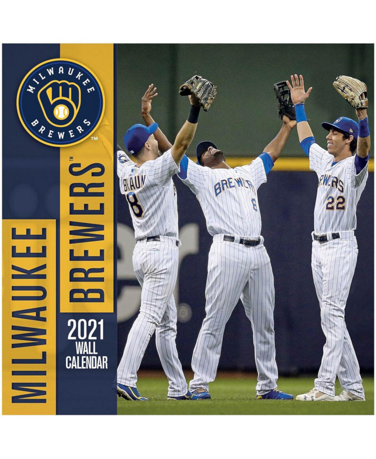 Настенный календарь Milwaukee Brewers 2021 года, 30 х 60 см, полноцветный Turner Licensing