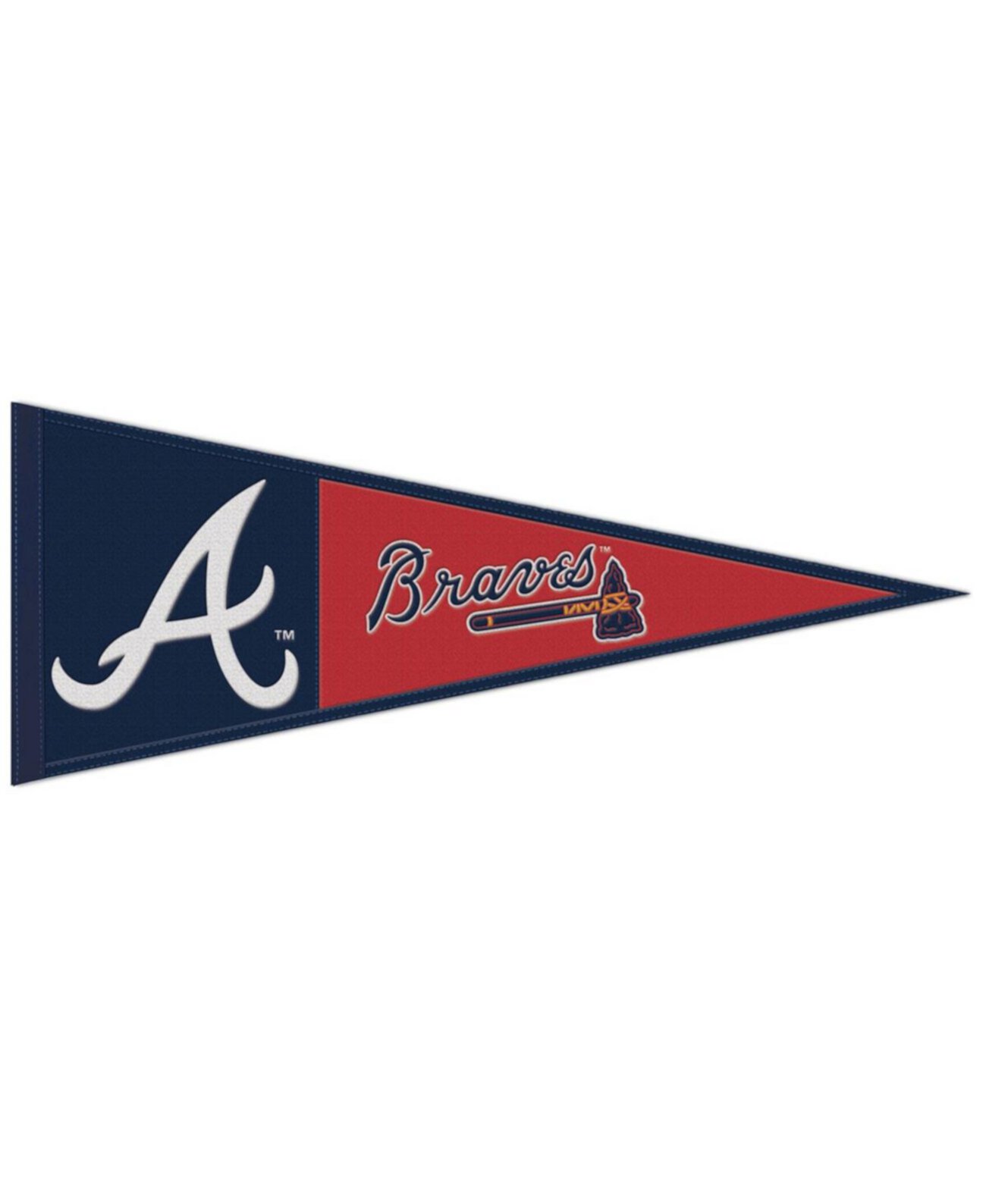Шерстяной вымпел с основным логотипом Atlanta Braves размером 13 x 32 дюйма Wincraft