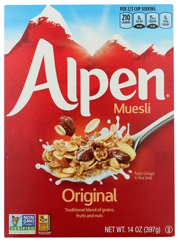 Non-GMO All Natural Whole Grain Muesli Cereal Original -- 14 oz Alpen