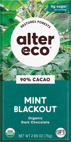 Органический Superdark Chocolate Mint Blackout — 2,65 унции Alter Eco