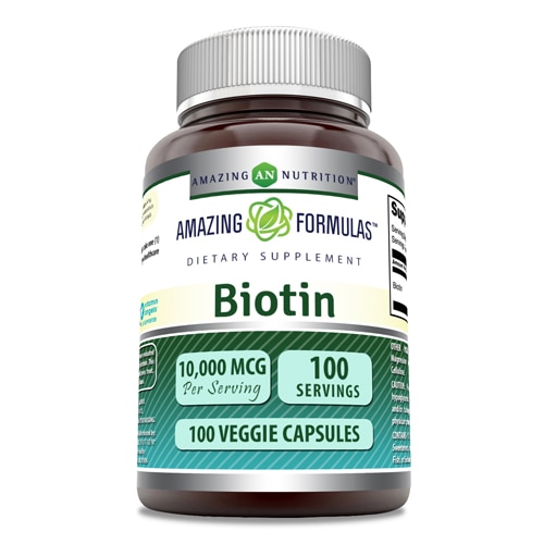 Биотин Amazing Formulas — 10000 мкг — 100 растительных капсул Amazing Nutrition