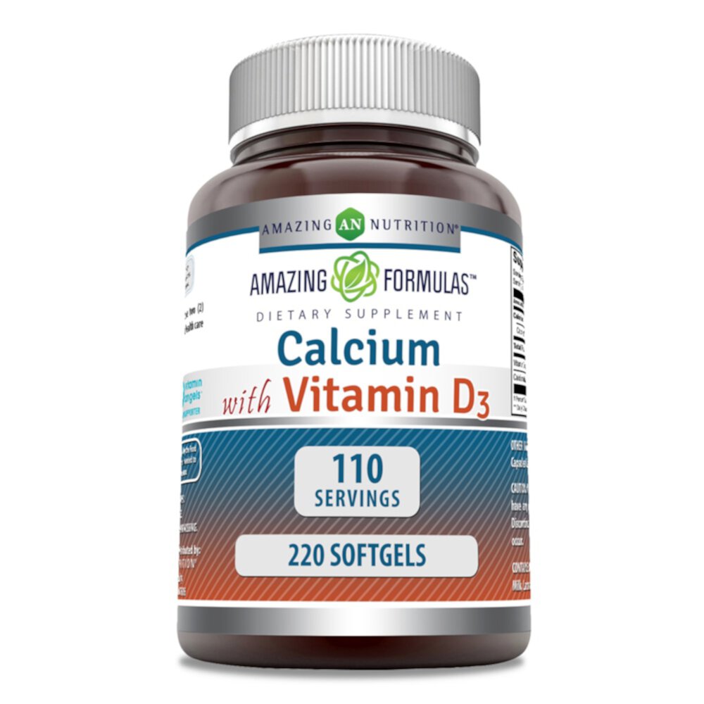 Amazing Formulas Кальций с витамином D3, 220 мягких таблеток Amazing Nutrition