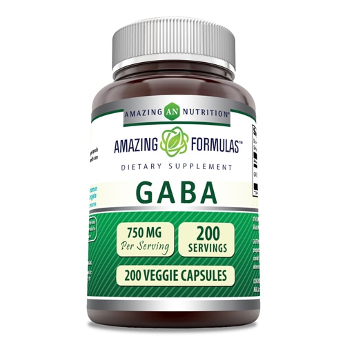 Amazing Formulas ГАМК — 750 мг — 200 растительных капсул Amazing Nutrition