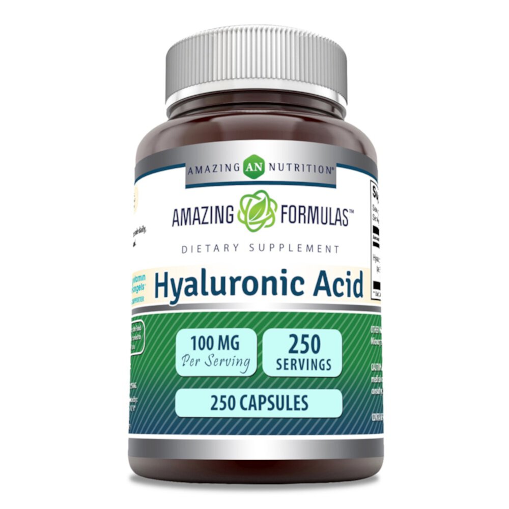 Amazing Formulas Hyaluronic Acid -- 100 mg - 250 Capsules (Капсулы) Amazing Nutrition