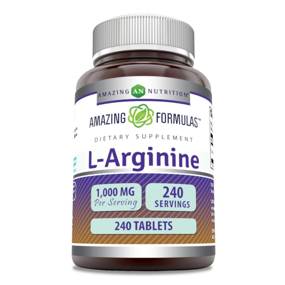 Amazing Formulas L-Arginine -- 1000 mg - 240 Tablets (Таблетки) Amazing Nutrition