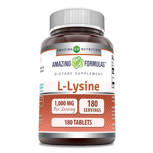 Amazing Formulas L-лизин, 1000 мг, 180 таблеток Amazing Nutrition