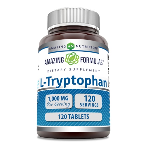Amazing Formulas L-триптофан, 1000 мг, 120 таблеток Amazing Nutrition