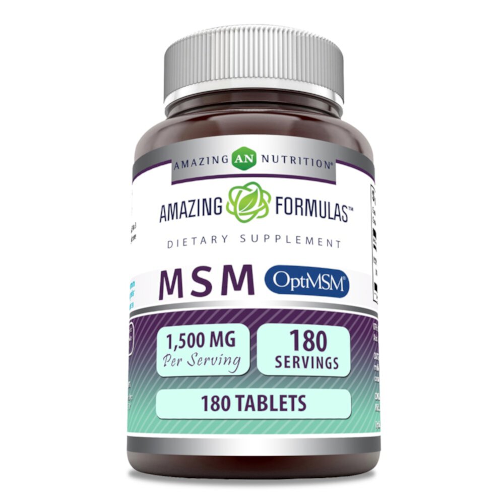 Amazing Formulas OptiMSM -- 1500 mg - 180 Tablets (Таблетки) Amazing Nutrition