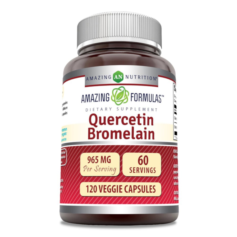 Amazing Formulas Quercetin Bromelain -- 965 mg - 120 Veggie Capsules (Капсулы на растительной основе) Amazing Nutrition