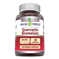 Amazing Formulas Кверцетин Бромелайн, 965 мг, 120 растительных капсул Amazing Nutrition