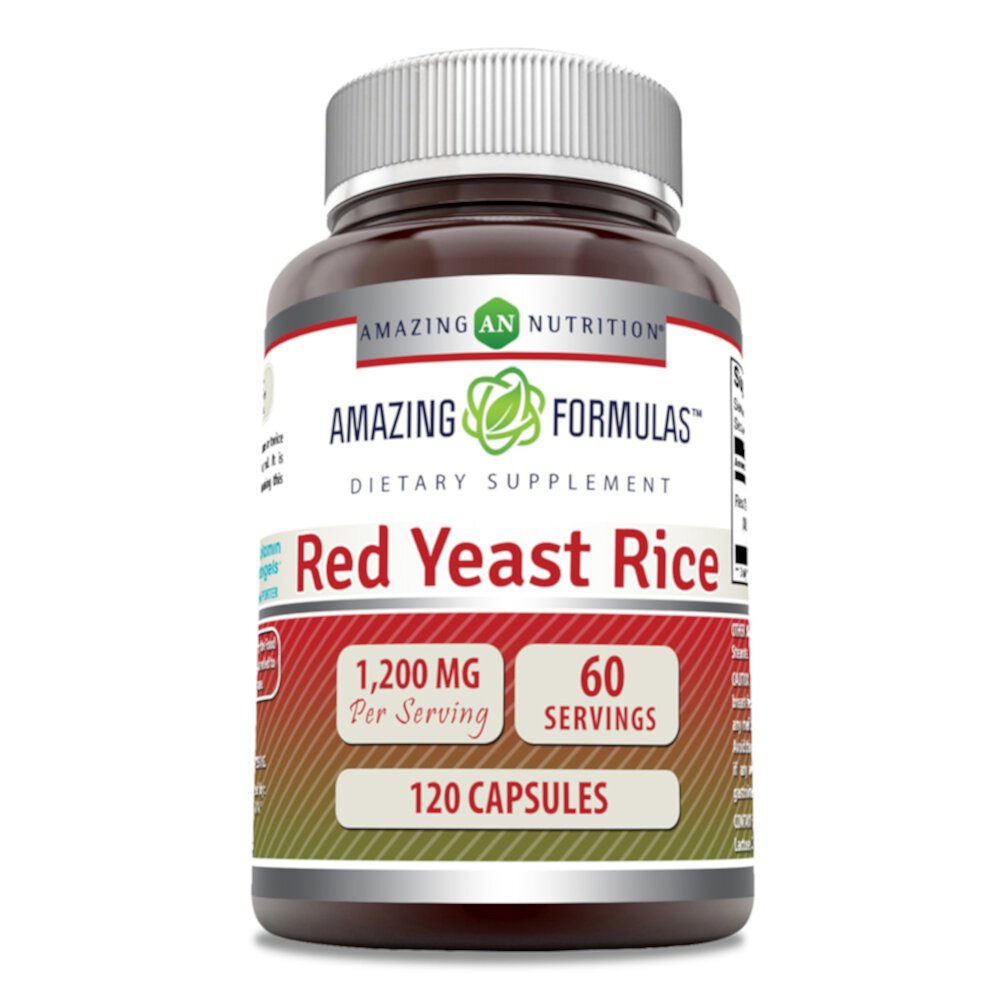 Красный Рисовый Дрожжевой Гриб - 1200 мг - 120 Капсул - Amazing Nutrition Amazing Nutrition