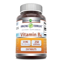 Amazing Formulas Vitamin B6 -- 25 mg - 250 Tablets (Таблетки) Amazing Nutrition