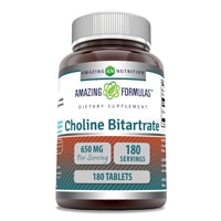 Choline Bitartrate -- 650 mg - 180 Tablets (Таблетки) Amazing Nutrition