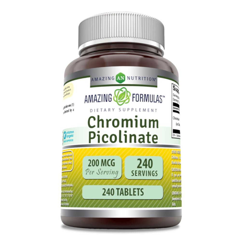 Пиколинат хрома — 200 мкг — 240 таблеток Amazing Nutrition
