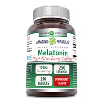 Melatonin Fast Dissolving Tablets (Таблетки) Strawberry -- 10 mg - 250 Tablets Amazing Nutrition