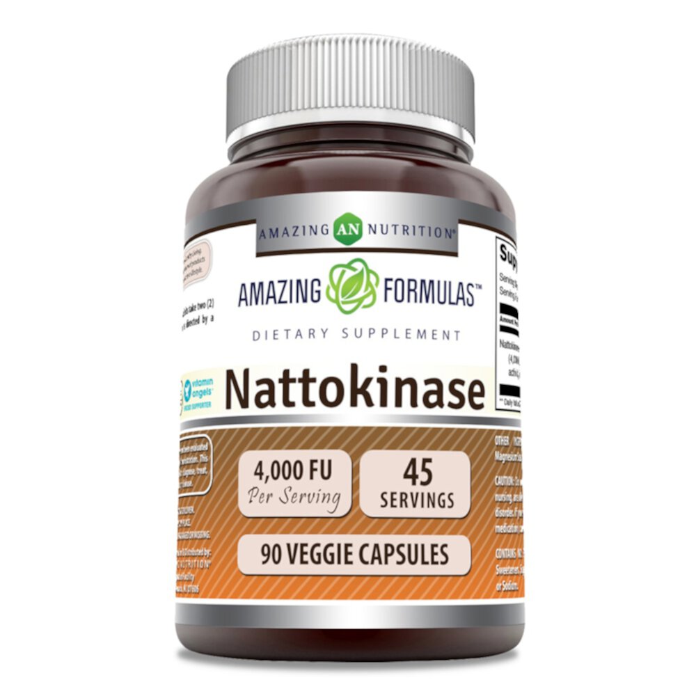 Nattokinase - 100 мг - 90 растительных капсул - Amazing Nutrition Amazing Nutrition