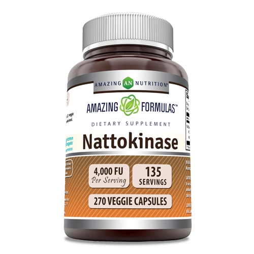 Nattokinase - 100мг - 270 растительных капсул - Amazing Nutrition Amazing Nutrition