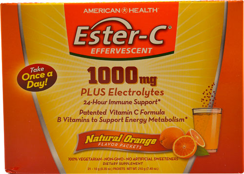 Ester-C® с Электролитами Естественный Апельсин - 1000 мг - 21 пакетик - American Health American Health