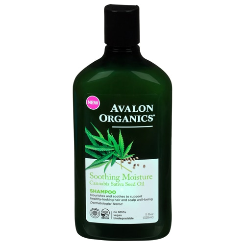Натуральный шампунь, успокаивающее и увлажняющее масло семян конопли, 11 жидких унций Avalon Organics