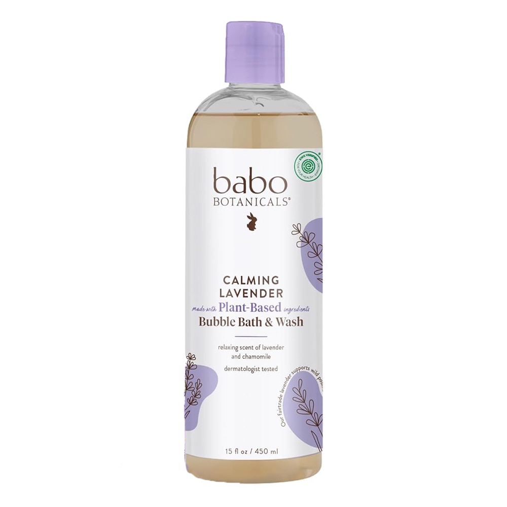 Детский Шампунь Babo Botanicals Calming Bubble Bath & Wash 2-в-1 Лаванда -- 15 фл унц Babo Botanicals