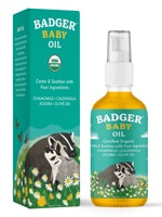 Детские средства по уходу за кожей Badger Basket Organic Baby Oil Chamomile Calendula Jojoba Olive Oil -- 4 fl oz Badger Basket