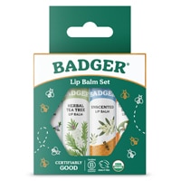 Органический бальзам для губ, 4 упаковки, зеленый — 4 бальзама для губ Badger Basket