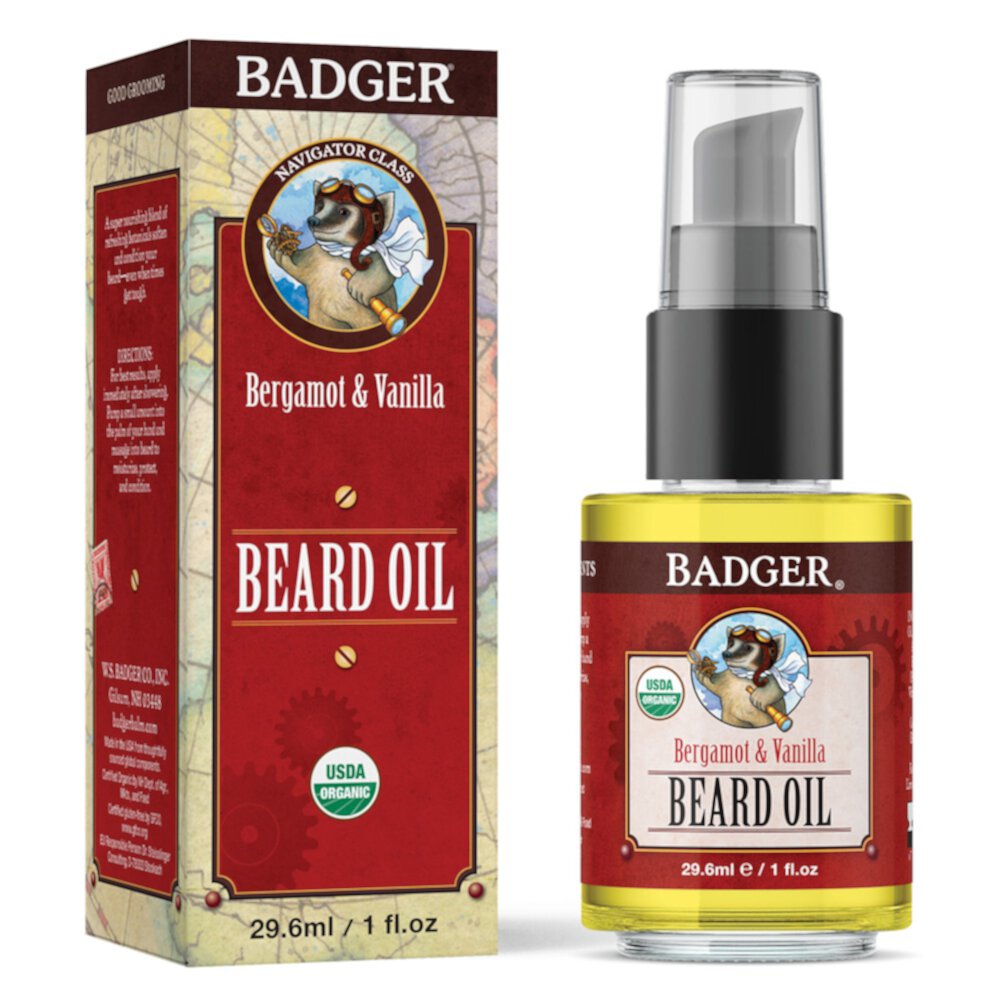 Органическое масло для бороды Organic Man Care — 1 жидкая унция Badger Basket