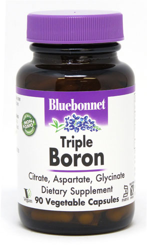 Тройной бор, 90 растительных капсул Bluebonnet Nutrition