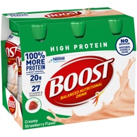 Пищевой напиток со сливками и клубникой с высоким содержанием белка — 6 бутылок Boost