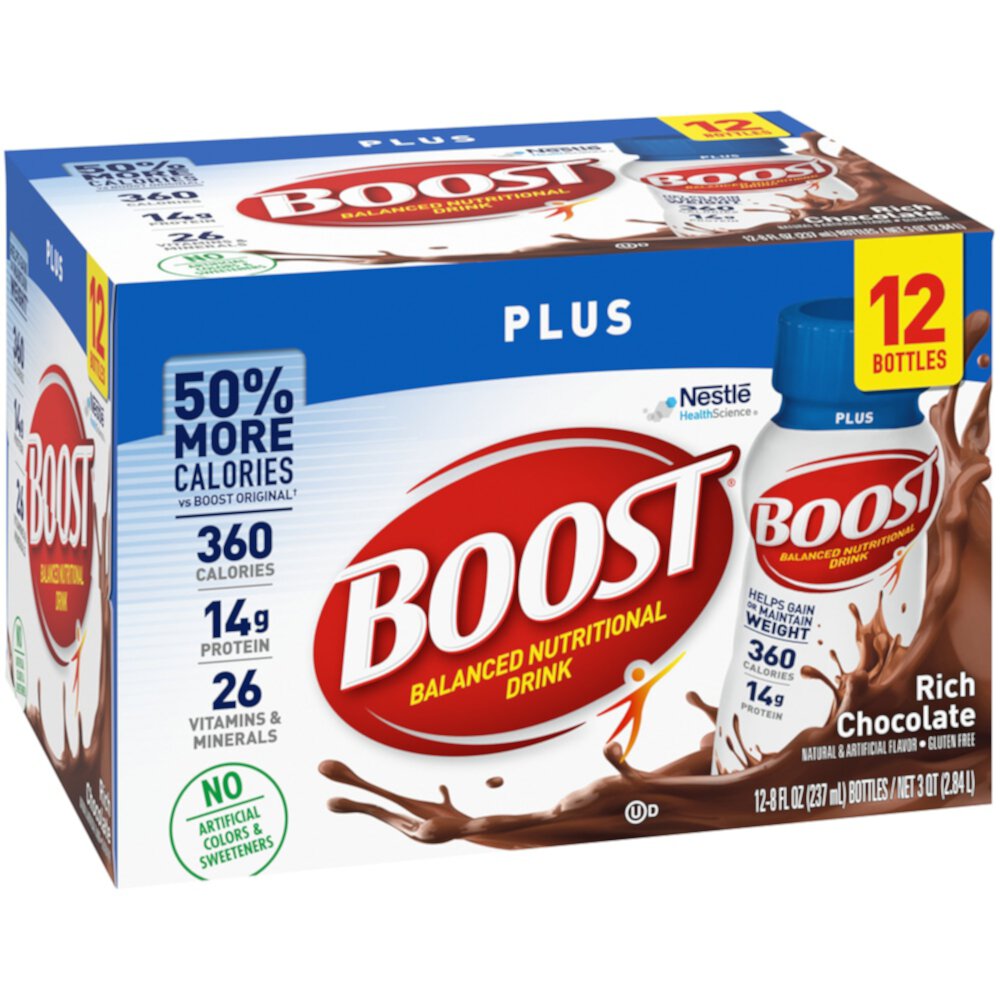 Plus Nutritional Drink Rich Chocolate — 12 шт. Boost