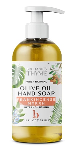 Мыло для рук с оливковым маслом — ладан и мирра — 12 жидких унций Brittanie's Thyme