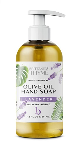 Мыло для рук с оливковым маслом — лаванда — 12 жидких унций Brittanie's Thyme