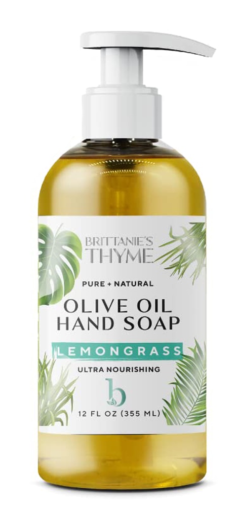 Мыло для рук с оливковым маслом — Лемонграсс — 12 жидких унций Brittanie's Thyme